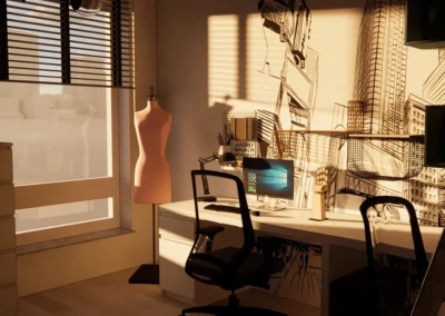 wizualizacja wnętrza pokoju wykonany przez Inmidja