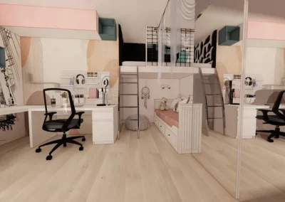 wizualizacja wnętrza pokoju wykonany przez Inmidja