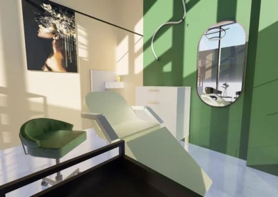 wizualizacja wnętrza gabinetu dentystycznego wykonany przez Inmidja